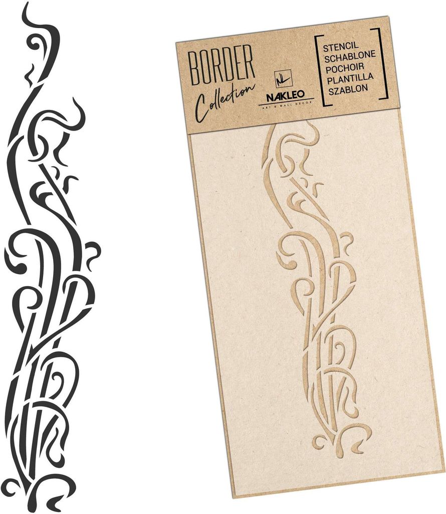 Bordüre Schablone zum Malen 21x45 cm, Jugendstil Verzierung Produktbild 
