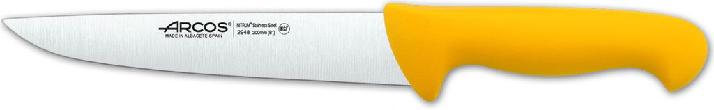 Fleischermesser Arcos Farbe - Prof 294800 Edelstahl Nitrum und mango ergonomisches Polypropylen gelbe und 20 cm Klinge, Vitrine