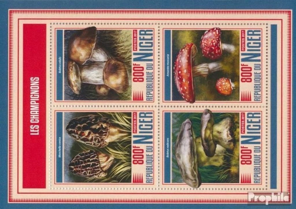 Briefmarken Niger 2017 Mi 5241-5244 Kleinbogen (kompl. Ausg.) postfrisch Pilze