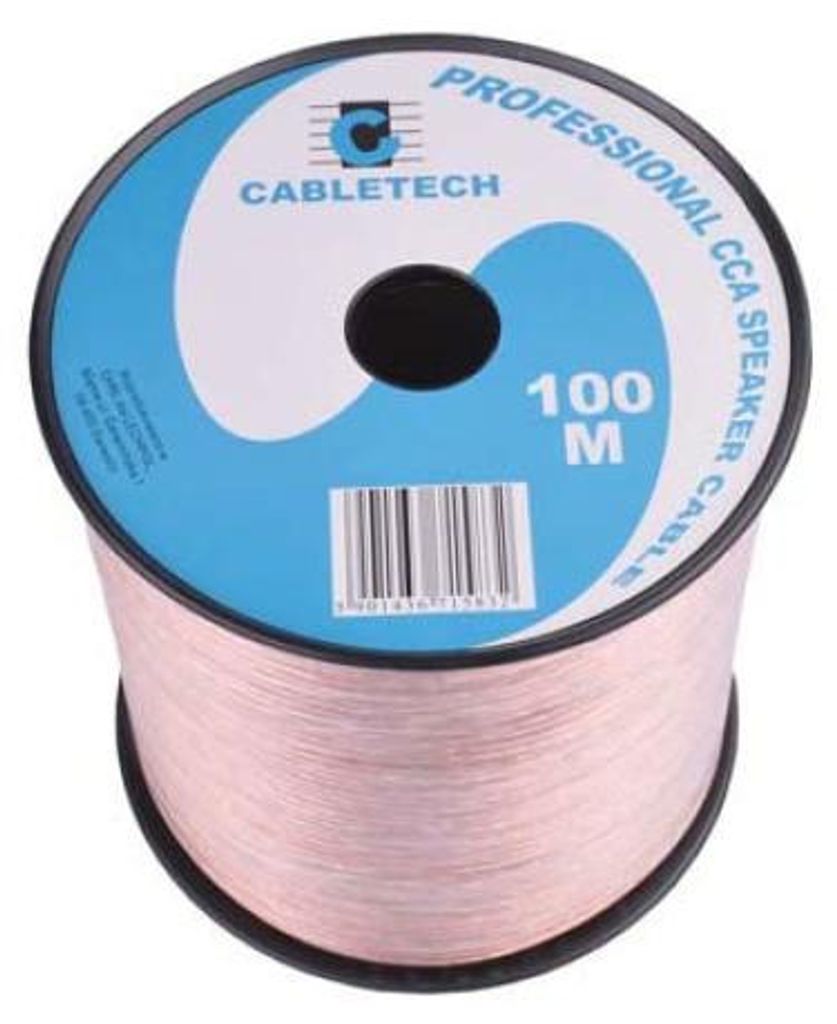 Cabletech Lautsprecherkabel CCA 2x0,5mm² 100m Klar