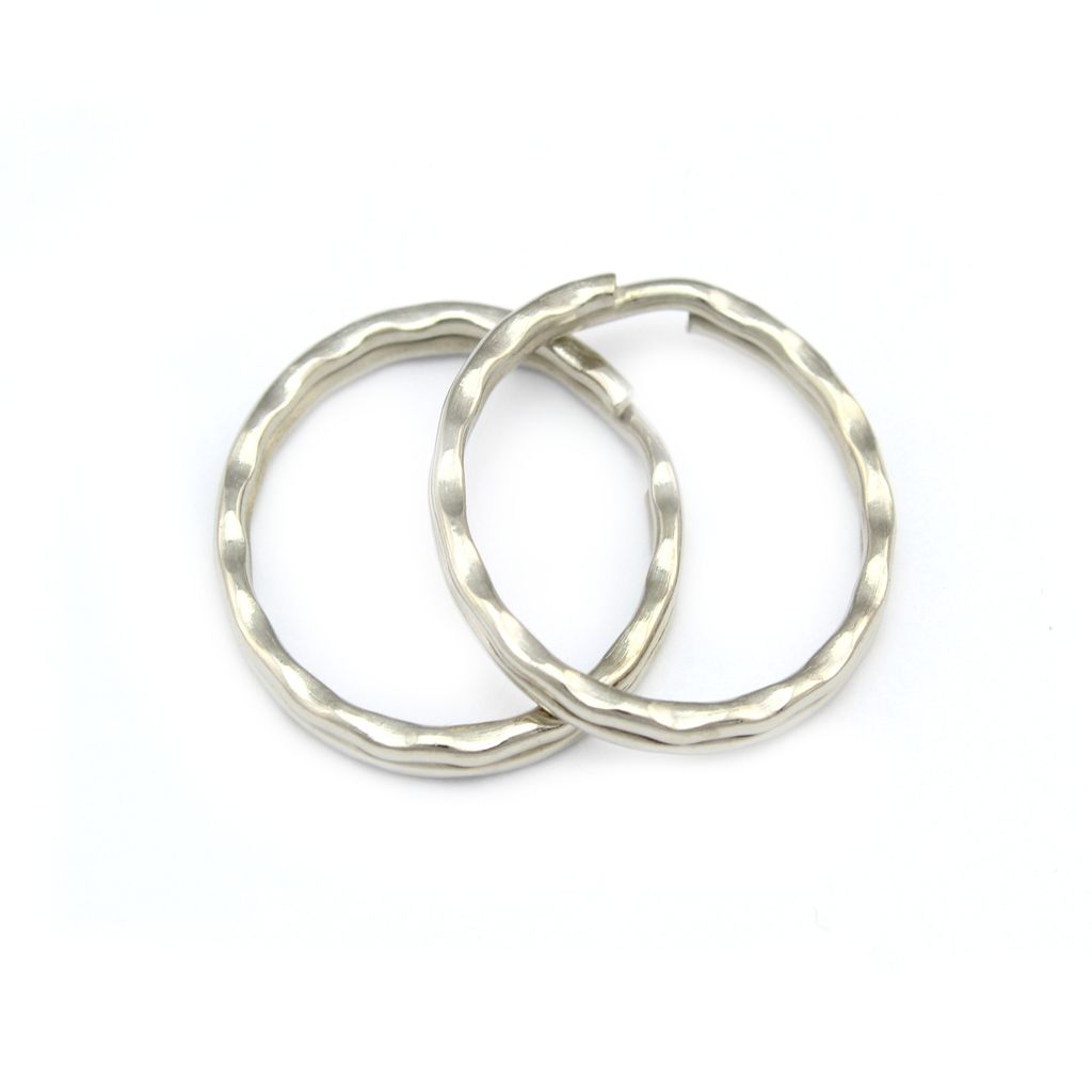 50 Schlüsselringe 25 x 2mm vernickelt Schlüsselring gewellt