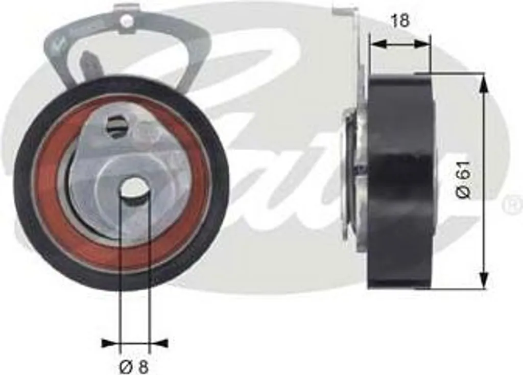 Galet tendeur GATES T43078 pour courroie crantée OE 036109243F VW Polo