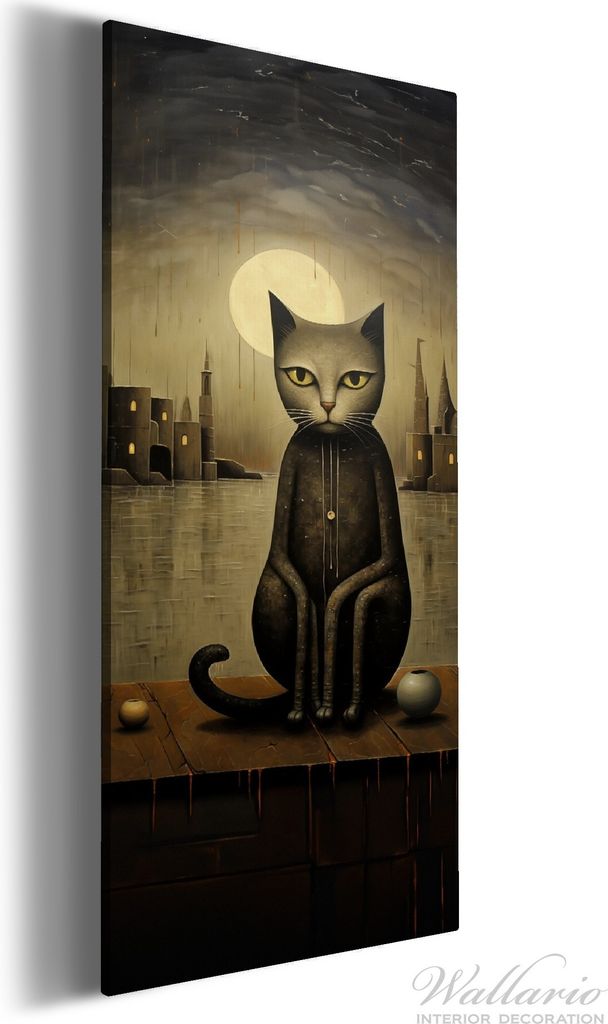Wallario Premium Leinwandbild Nachtwächter der Stille in Größe 50 x 125 cm