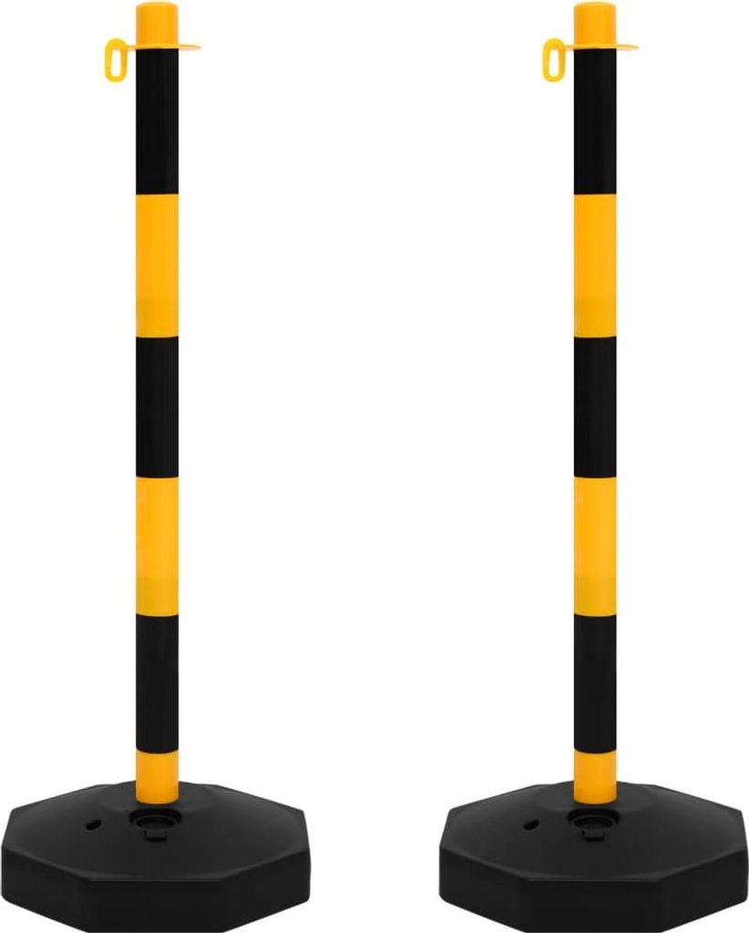 vidaXL Kettenpfosten-Set mit 10 m Kunststoffkette