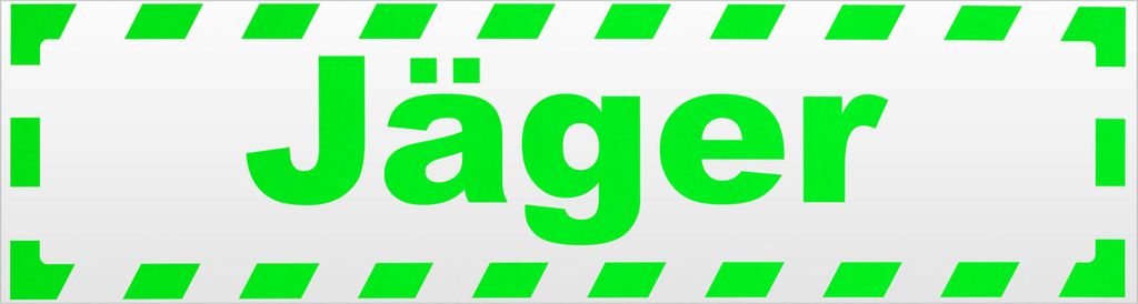 Kiwistar Jäger gestreift Magnetschild Schild magnetisch - 60cm Neongrün - Magnetfolie für Auto PKW Kfz