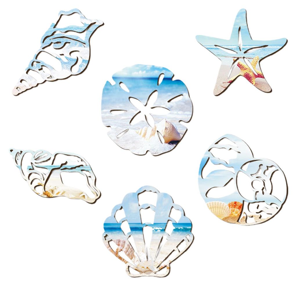 Maritime Wanddekoration aus Holz, hängendes Küstenmuschelmotiv, einzigartige mediterrane Wandkunst, nautische Strandmotiv-Dekoration für Zuhause...