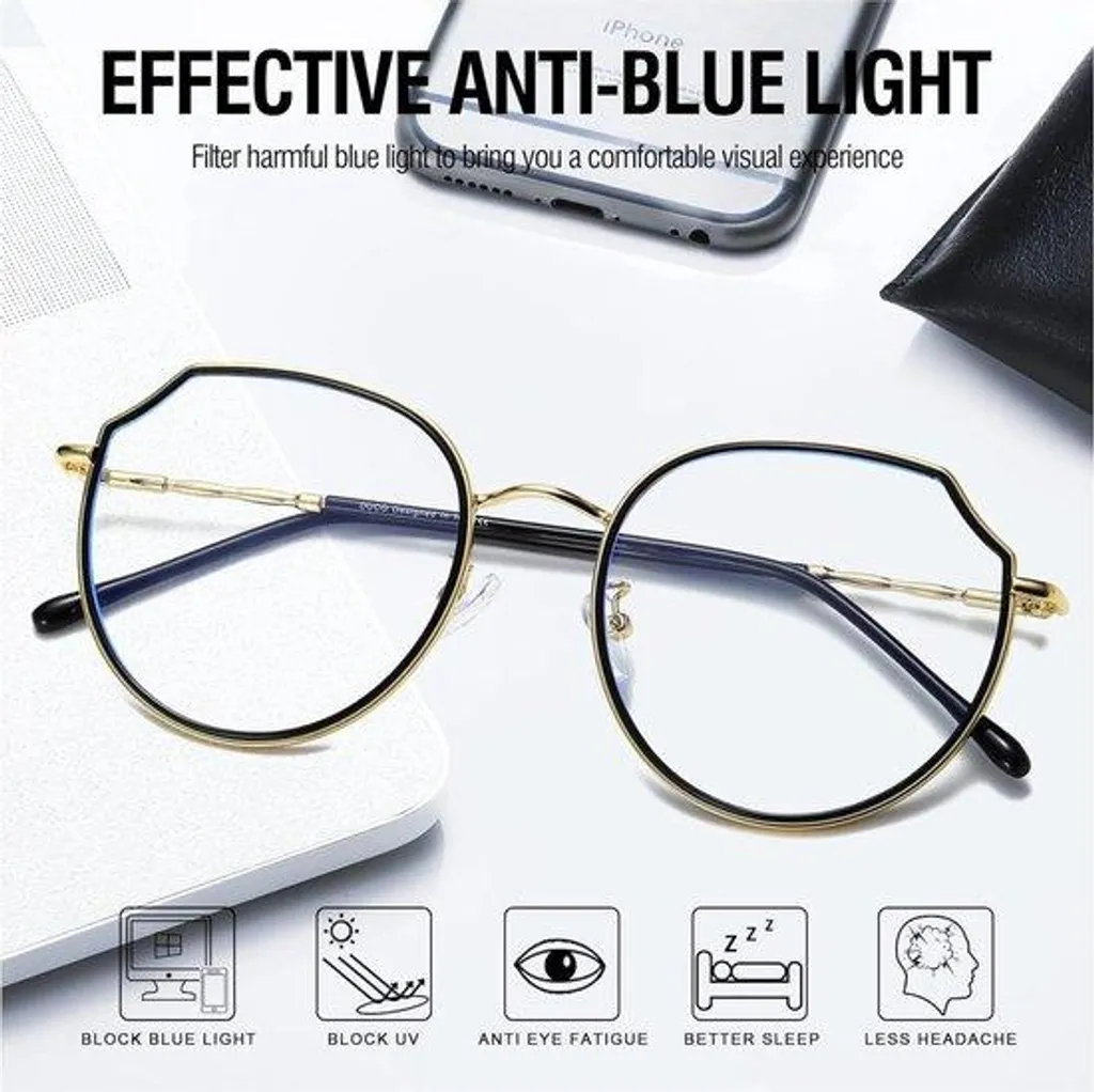 Lunettes de repos anti-lumière bleue pour ordinateur et consoles - Noir