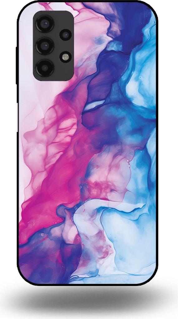 Smartphonica Handyhülle Geeignet für Samsung Galaxy A13 4G mit rosa blauem Marmordruck - TPU Backcover Case Rose Blauer Marmor Design