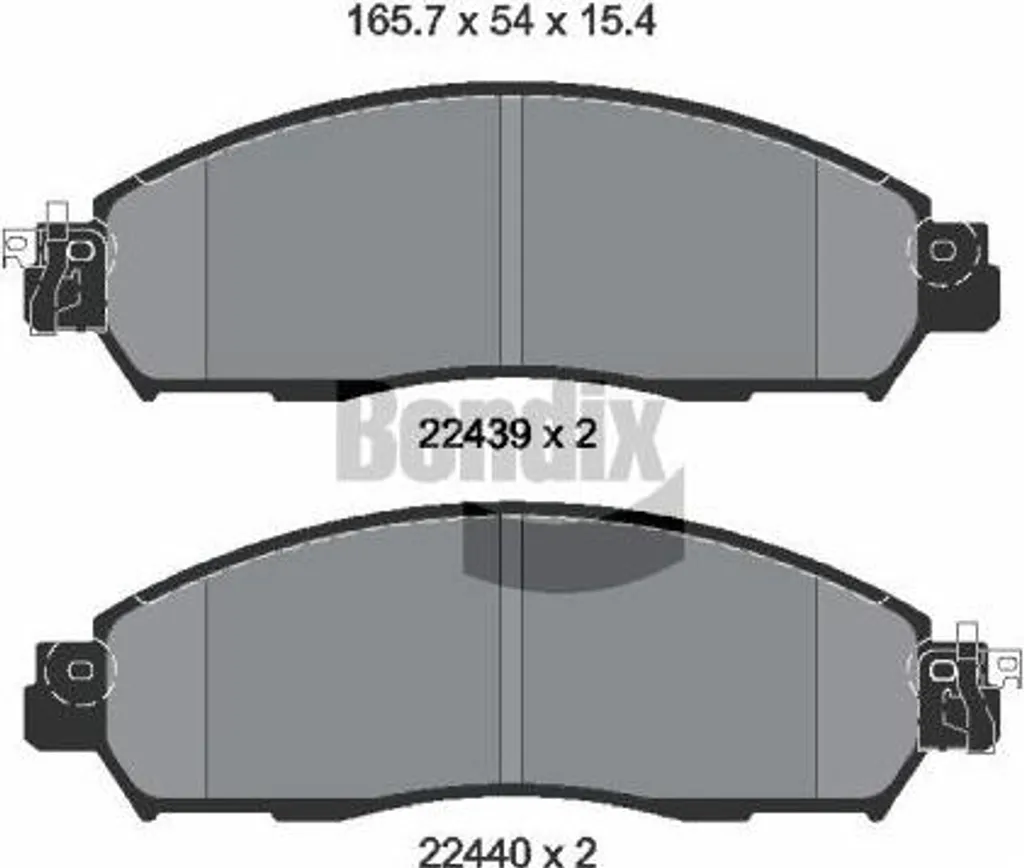 Plaquettes de frein BENDIX BPD2320 pour Leaf et NV200 OE AY040NS178