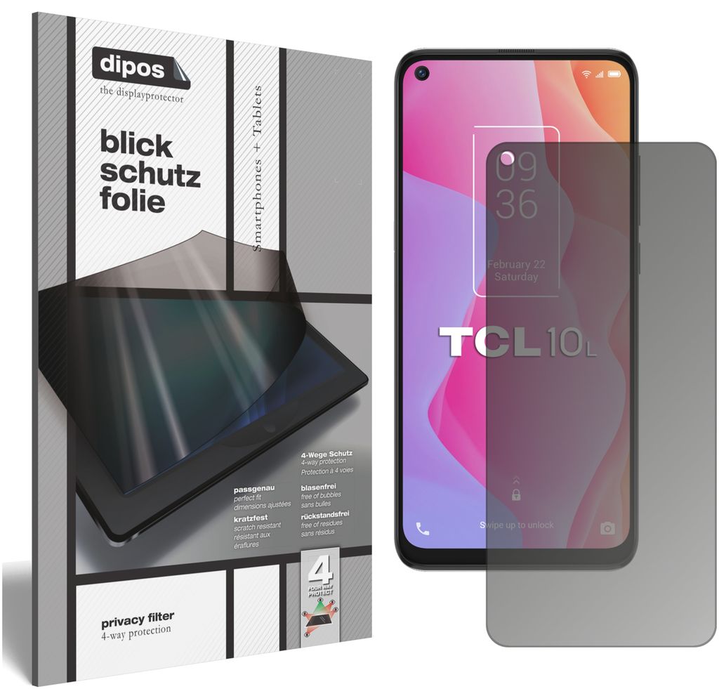 Blickschutzfolie für TCL 10 5G matt Schutzfolie Folie Display Schutz dipos