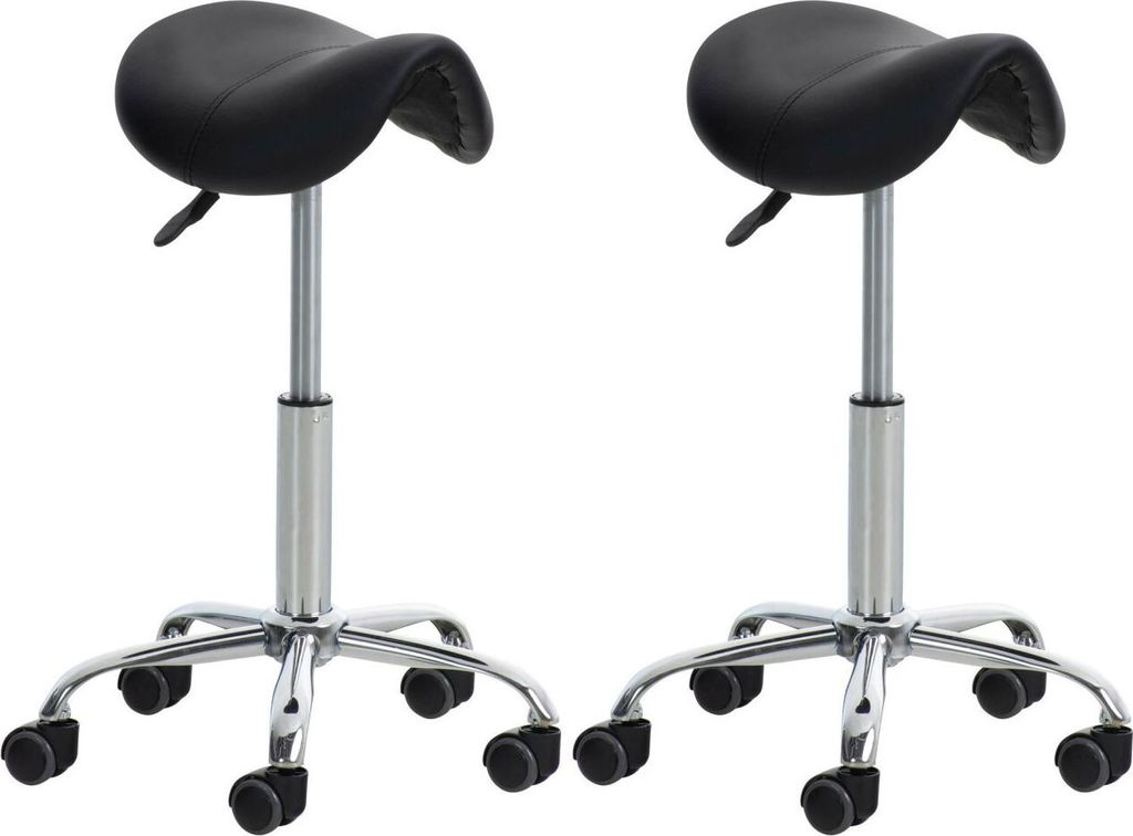 2er Set Arbeitshocker Reno Kunstleder schwarz Produktbild 