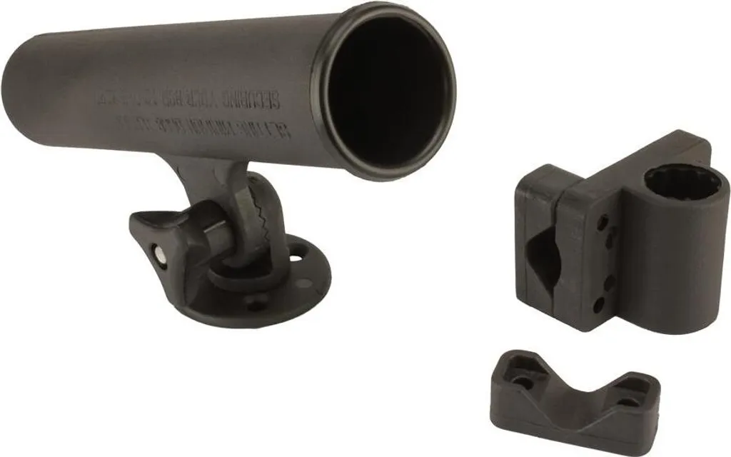 Porte-canne à pêche noir multi-réglable - Support rotatif robuste 360°