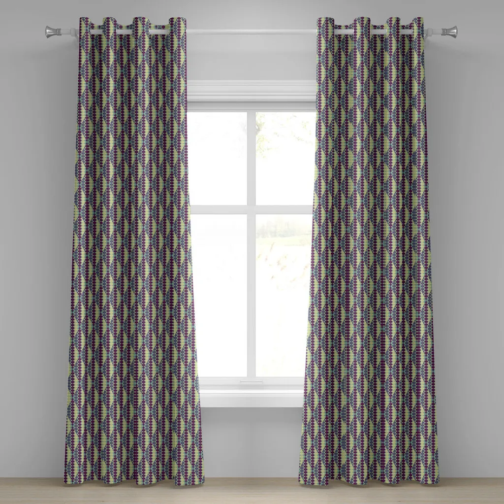 Rideau Décoratif Anti-Regard pour Fenêtre Grande Taille Motif Hexagone