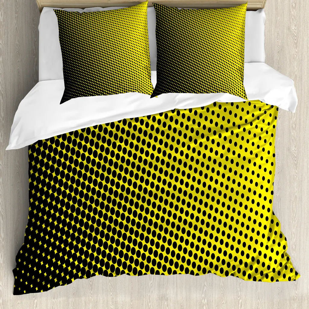 Copripiumino ABAKUHAUS Giallo a Pois Antiacaro - Set Letto 155x220 cm