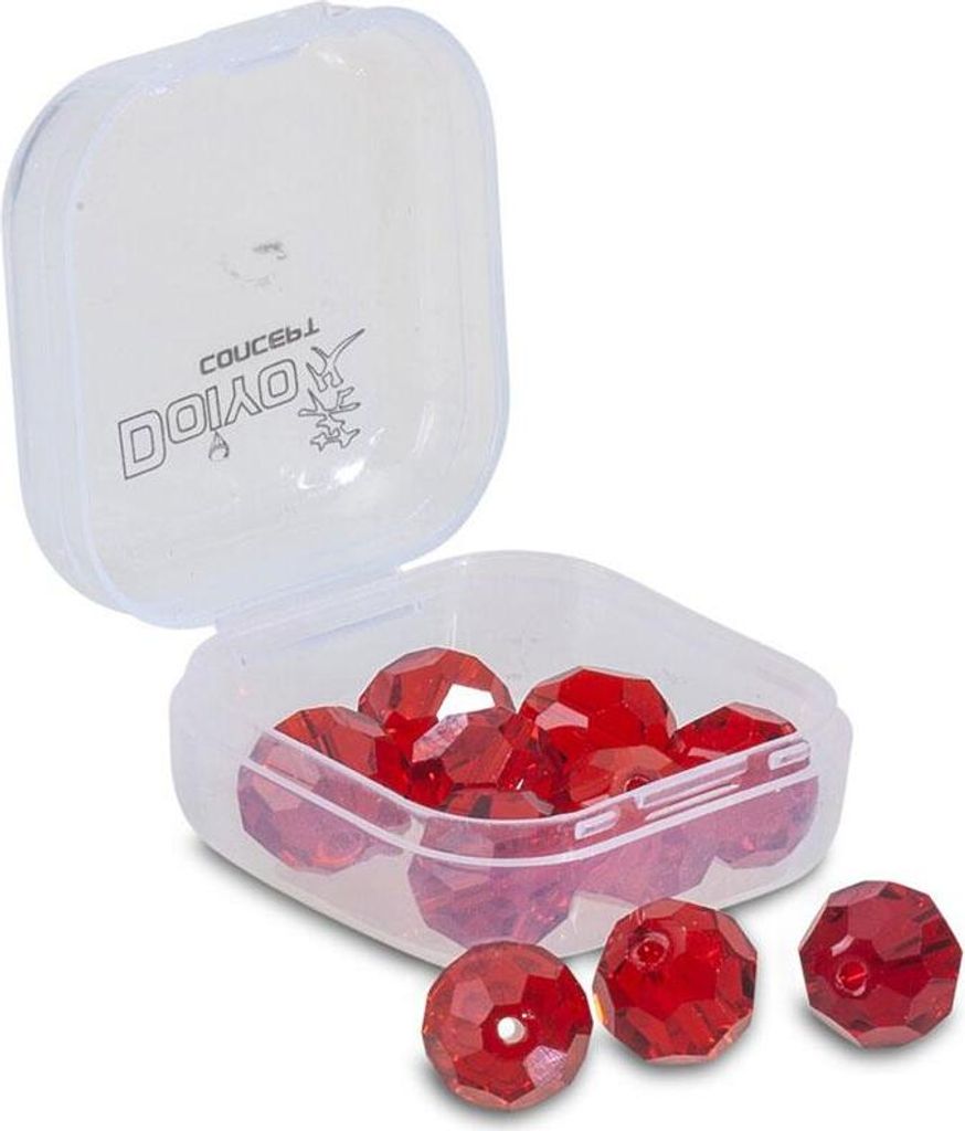 Doiyo Szuki Faceted Glass Beads Red 8 mm