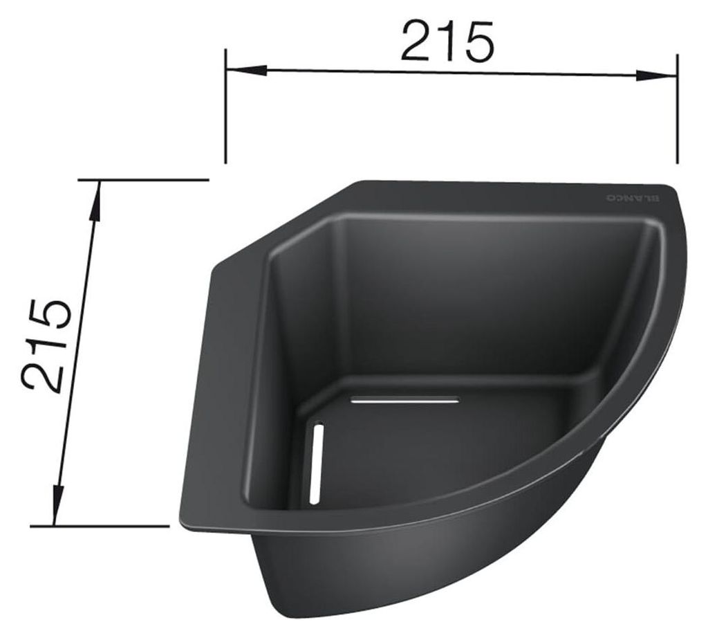 BLANCO Eck-Schale | Kunststoff schwarz | 215 x 215 mm | Produktbild 