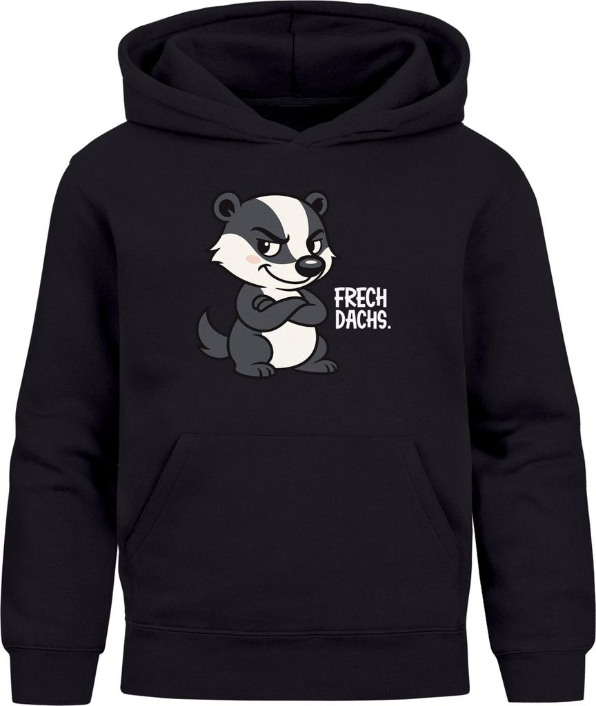Kinder Hoodie Jungen Frechdachs Tiermotiv Kapuzenpulli mit Aufdruck Print Sweatshirt mit Kapuze Jungengeschenke Moonworks