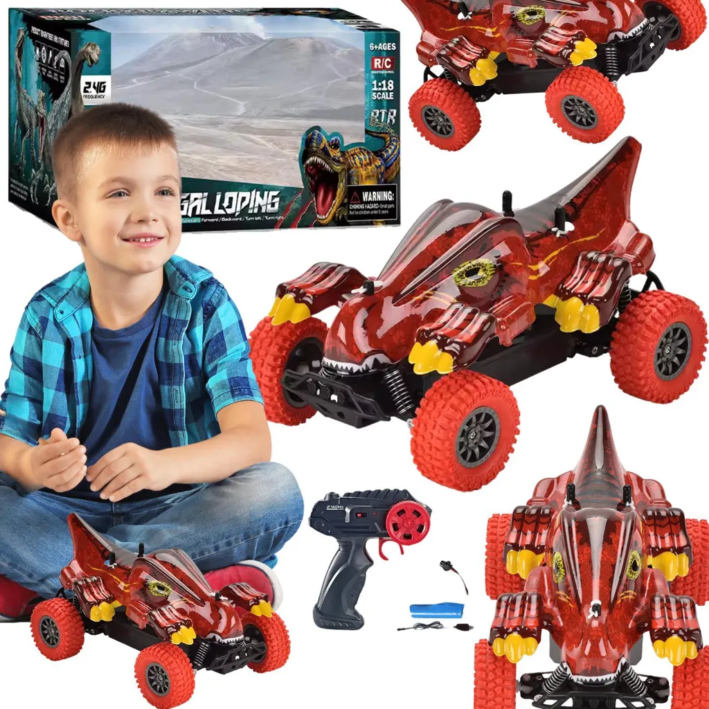 Voiture de dinosaure télécommandée pour course en intérieur et extérieur
