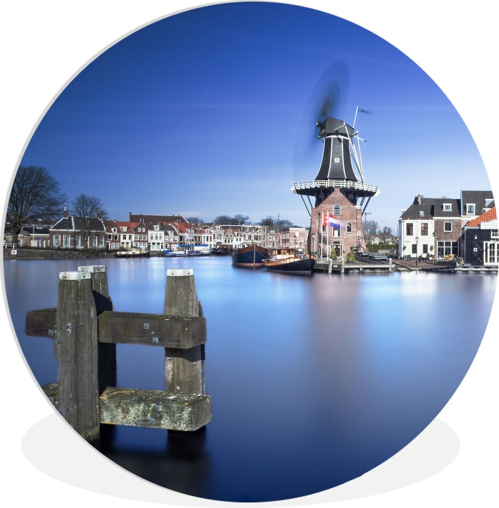 MuchoWow Rundes Wandbild - Runde Bilder Wasser - Haus - Haarlem Ø 60 cm Kreis Wanddekoration Kunststoff - Wandkreis - Wandschmuck - Wand Kreis -...