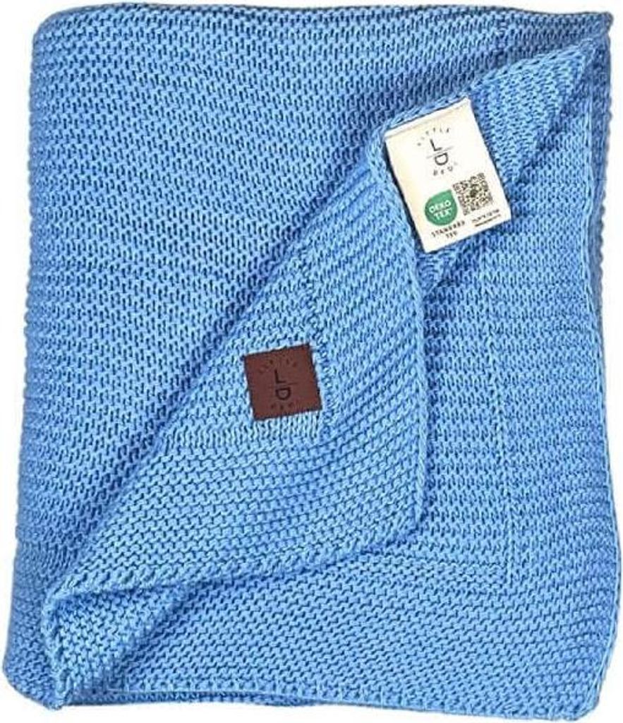 Baby Strickdecke, Babydecke, Weich & Atmungsaktiv, 80x100cm, Blau