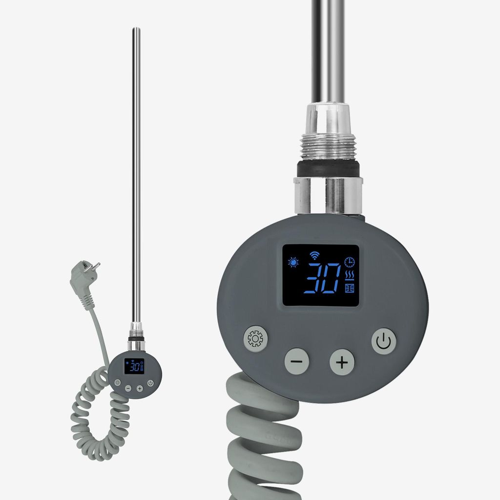 S’AFIELINA Heizstab mit Thermostat 300W, programmierbarer Timer & LCD-Anzeige, WiFi, für Badheizkörper, Edelstahl, intelligente Steuerung, Anth...
