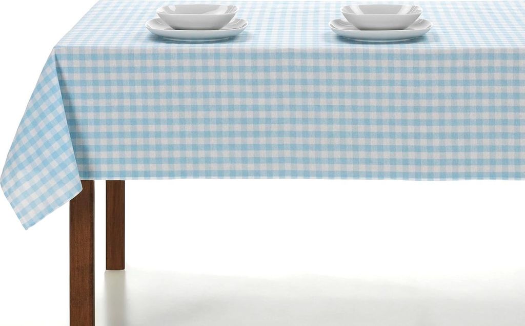 Rechteckiges Vichy-Karo-Tischdecke für Innen und Außen – Ideal für Esszimmer, Garten, Camping und Picknick – Erhältlich in verschiedenen Gr...