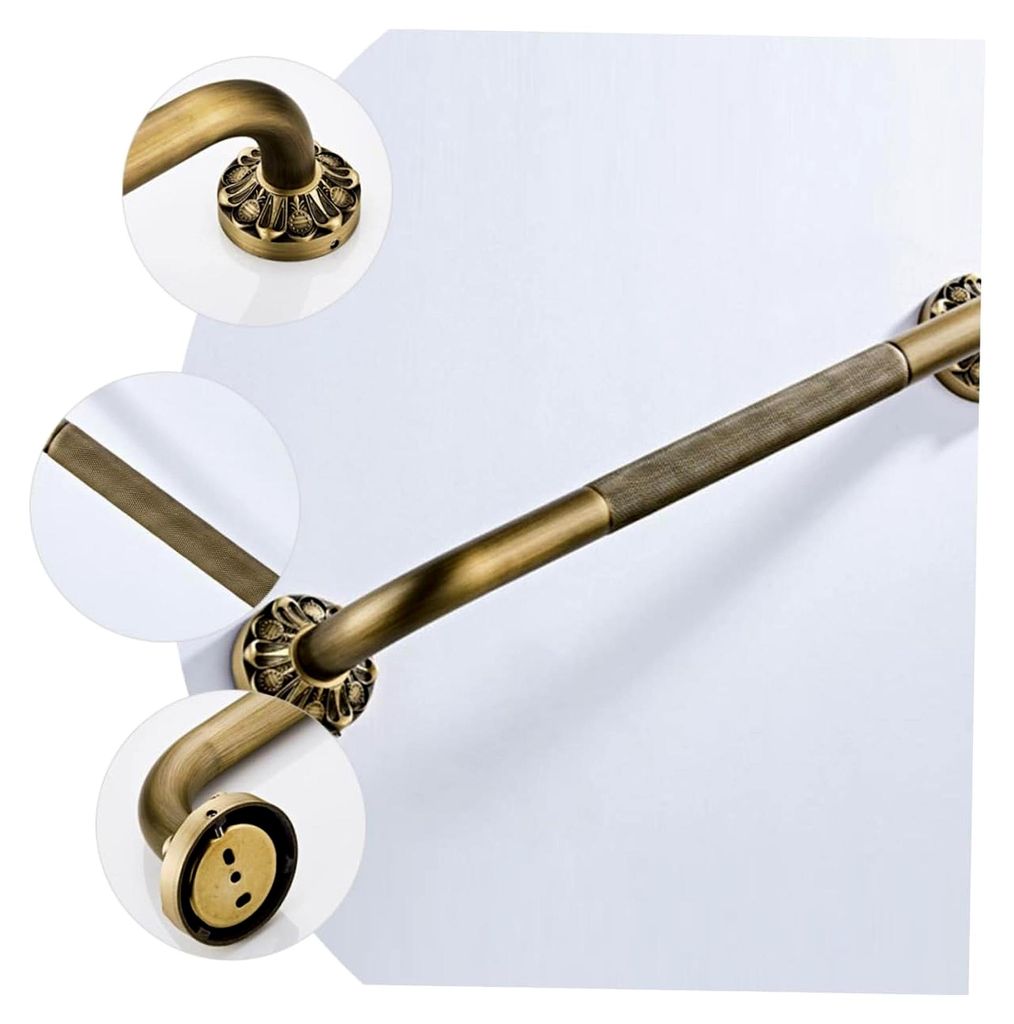 Sicherheitsgriff für das Badezimmer aus Kupfer, Wandmontage, rutschfest, Handlauf, Aufstehhilfe für Senioren, stabile Haltestange für Toilette, ...