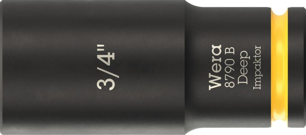 Wera 8790 B Impaktor Deep Steckschlüsseleinsatz mit 3/8 zoll-Antrieb, 3/4 zoll x 63 mm