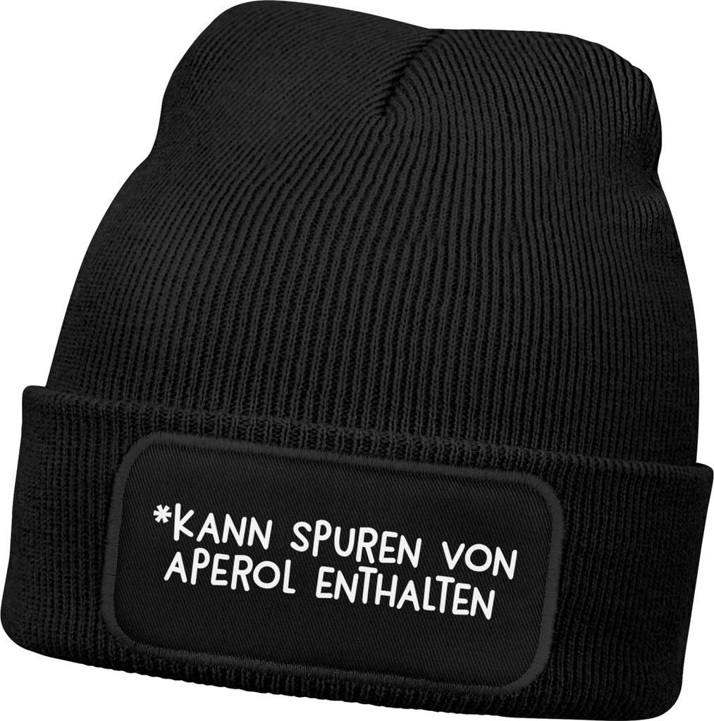 Herren Beanie mit Patch Strickmütze mit it Spruch Herr der Hühner lustig Geschenk für Männer und Hühnerhalter Moonworks
