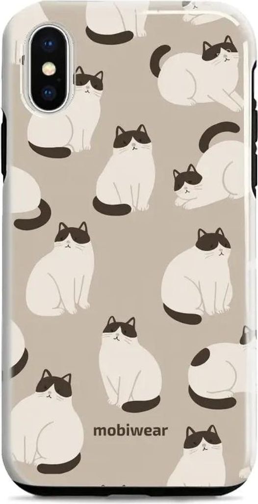 Handyhülle für iPhone Xr, Mobiwear Elite Pro, Kaffe Miau