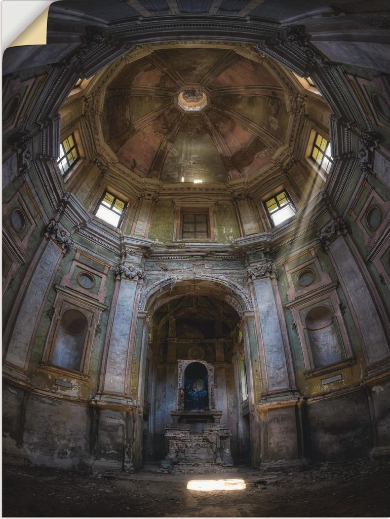 ARTland Wandbild, selbstklebend Lost Place - marode Kirche - verlassen Größe: 90x120 cm
