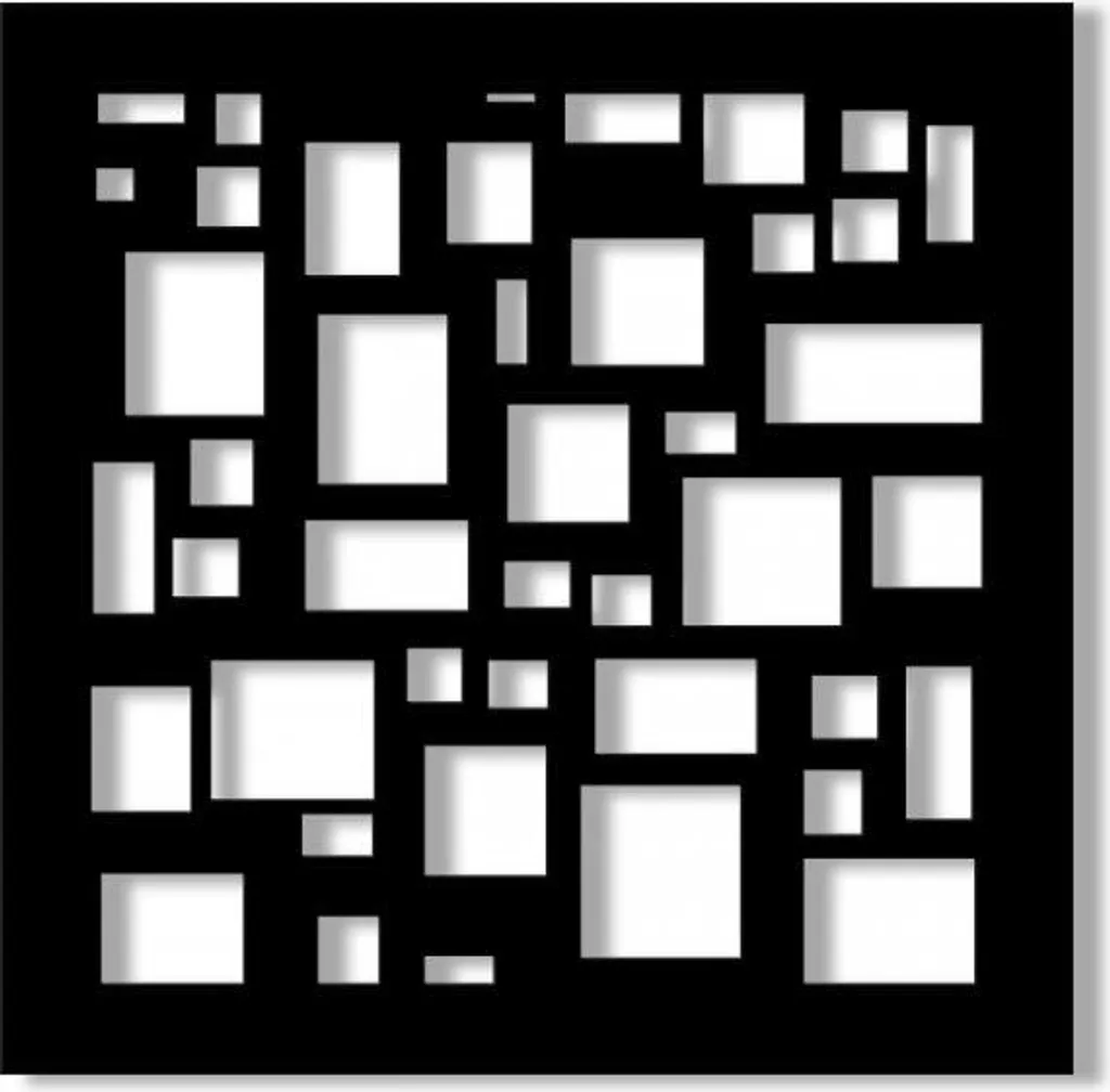Divisorio Decorativo PVC 98x98 Nero - Quadro Traforato di Design