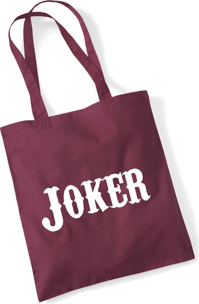 Huuraa Jutebeutel Joker Schriftzug 10 Liter Burgundy Baumwolle Tasche Geschenkidee