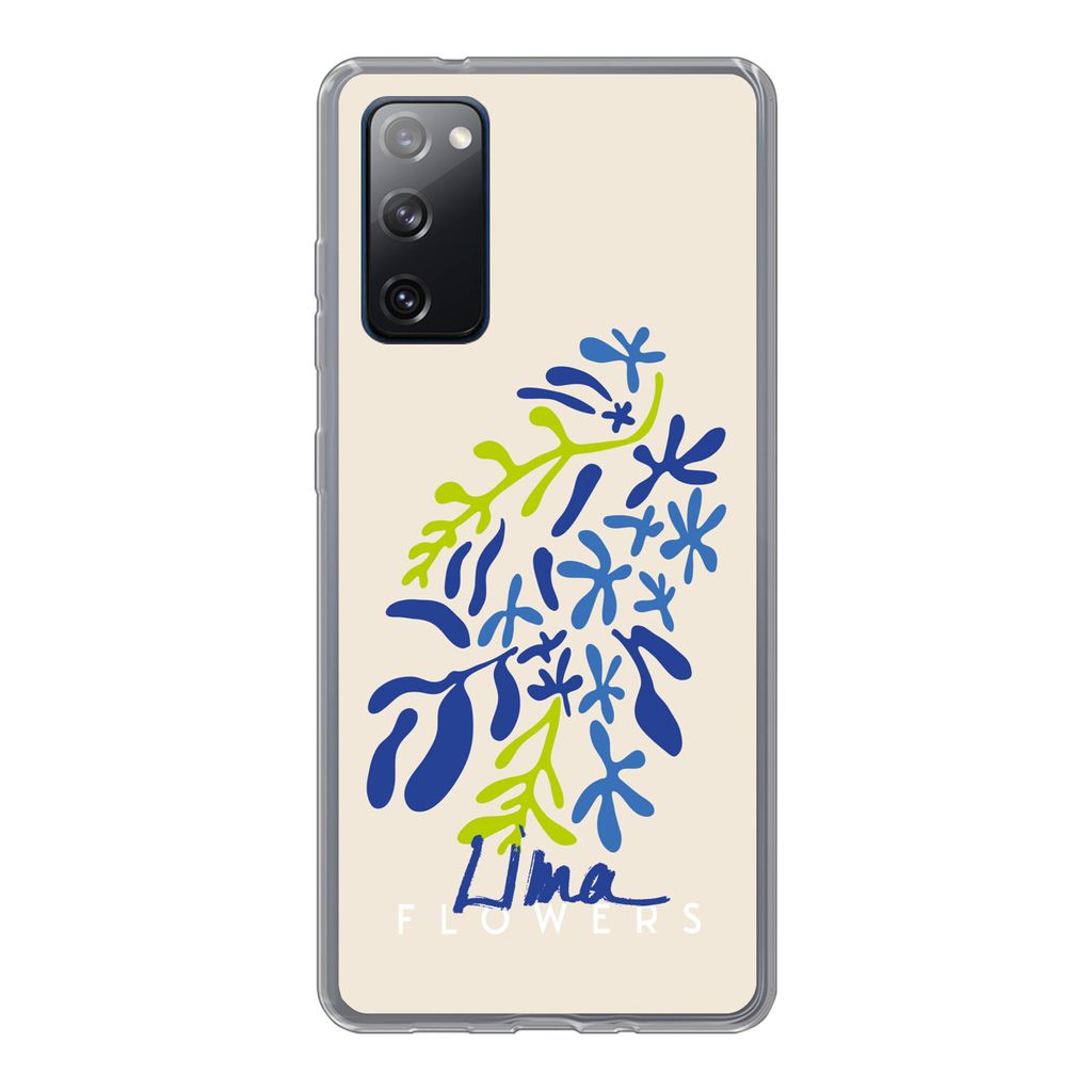 MuchoWow Handyhülle Schutzhülle Hülle für Samsung Galaxy S20 FE Blume - Blätter - Lima Silikon Softcase Handy Hülle - Abdeckung