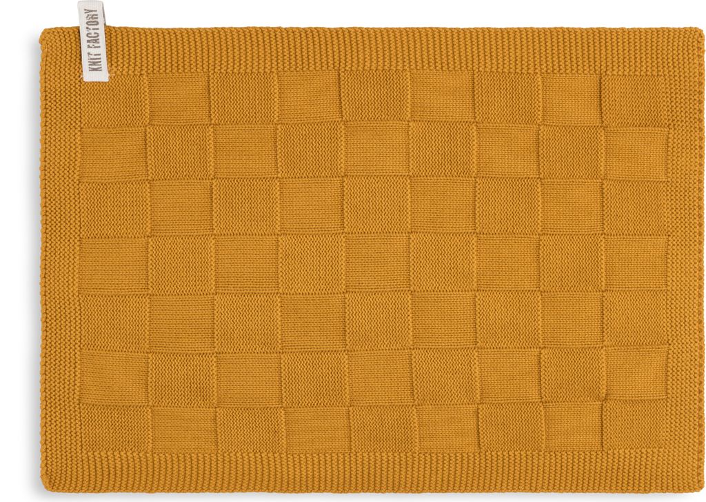 Knit Factory Ivy Premium Strick-Gästetuch - Ocker - 40x30 cm