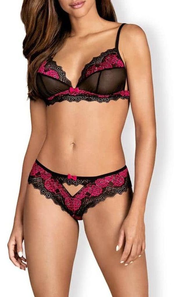 Set Tulia in due pezzi nero-rosa colore-L/XL Immagine del prodotto 