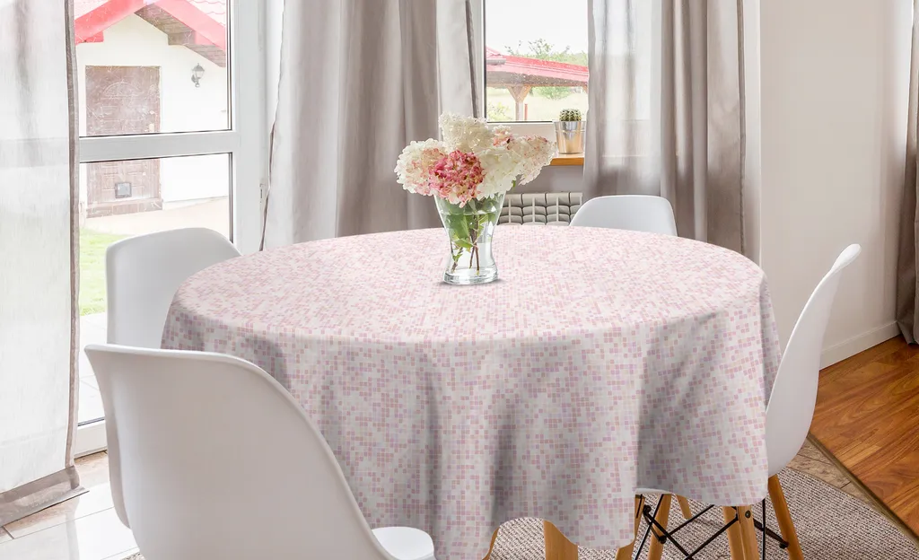 Tovaglia Rotonda 150cm Abakuhaus Mosaico Pastello per Cucina e Sala