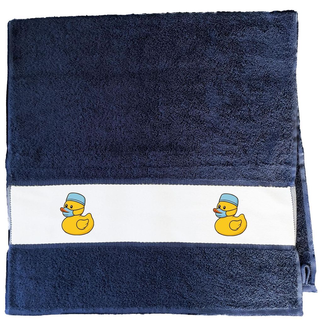 Huuraa Handtuch Quietscheente Gesundheits- und Krankenpflege Comic Gummiente 50x100cm French Navy Baumwolle Handtuch Geschenkidee