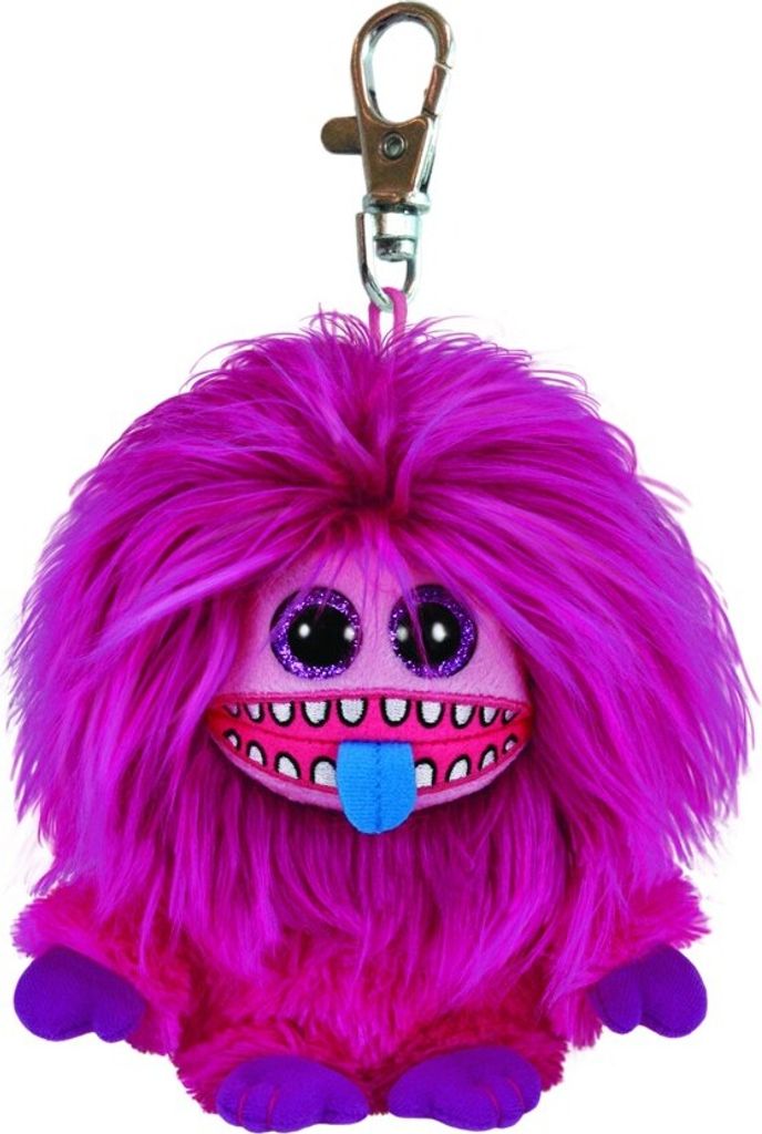 TY Beanie Boos Glubschi Frizzy ZeeZee Lila Schlüsselanhänger Monster Stofftier