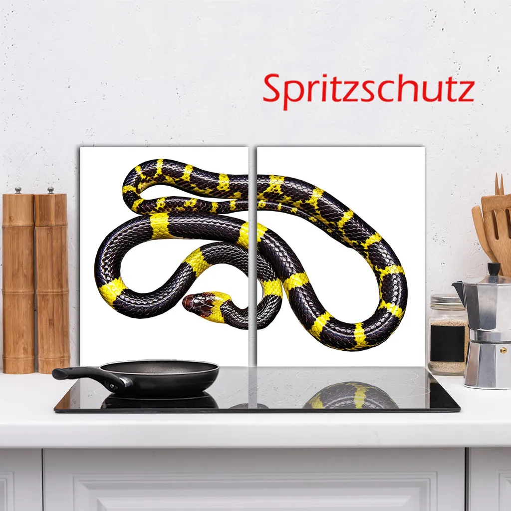 Copri Fornelli in Vetro Artistico 2 Pezzi 40x52 - Tema Animali Vivi - 15