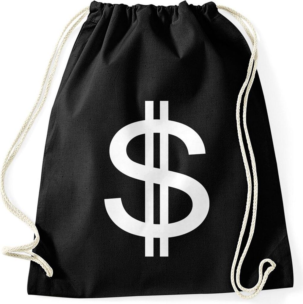 Turnbeutel Dollar Zeichen Symbol Money Bag Geldsack Moonworks schwarz unisize