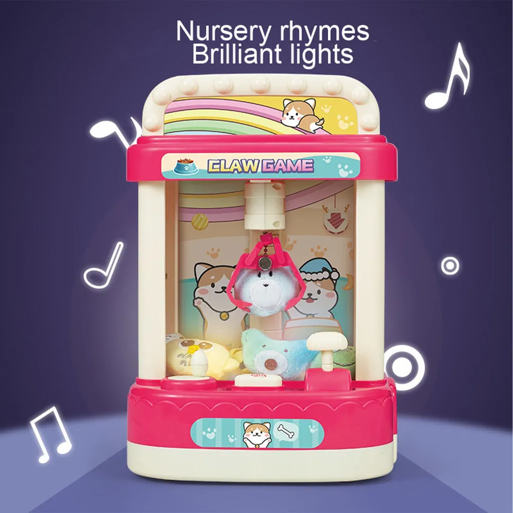 Machine à pinces pour anniversaire enfant, jeu d'arcade rose et sonore
