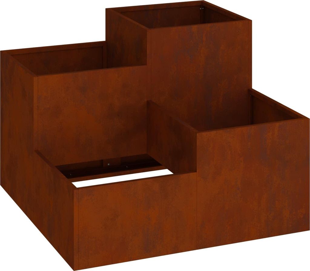 Gartenblumentopf Rostig 80 x 80 x 60 cm Wetterfeststahl