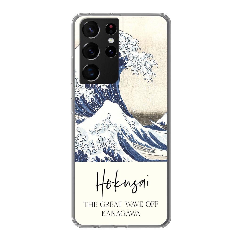 MuchoWow Handyhülle Schutzhülle Hülle für Samsung Galaxy S21 Ultra Die große Welle von Kanagawa - Katsushika Hokusai Silikon Softcase Handy ...