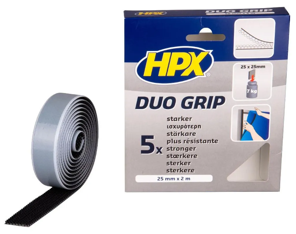 Fixation pour outillage HPX Duo Grip bande réglable noire 25mm 2m