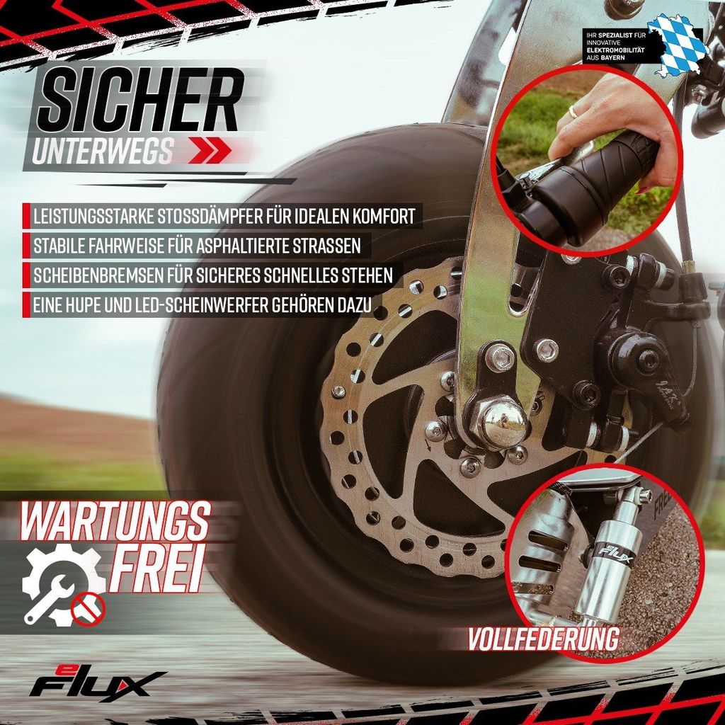 eFlux Freeride X2  | Straßenzulassung - Elektro Scooter mit Produktbild 5