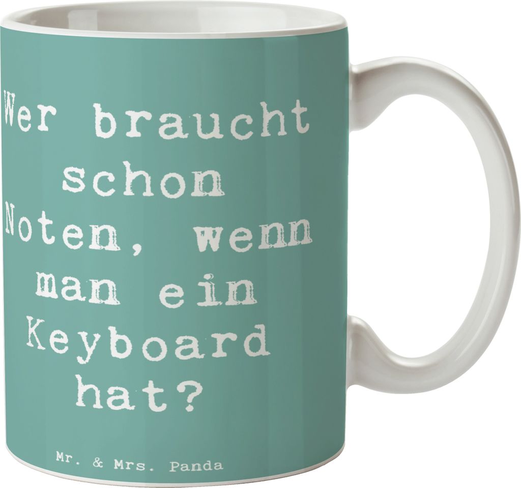 Mr. & Mrs. Panda Tasse Spruch Keyboard Freude - Meeresbrise - Geschenk, Musik, Akkorde, Becher, Kaffeebecher, Sequenzer, Bedruckte, Kaffeetasse, Le...
