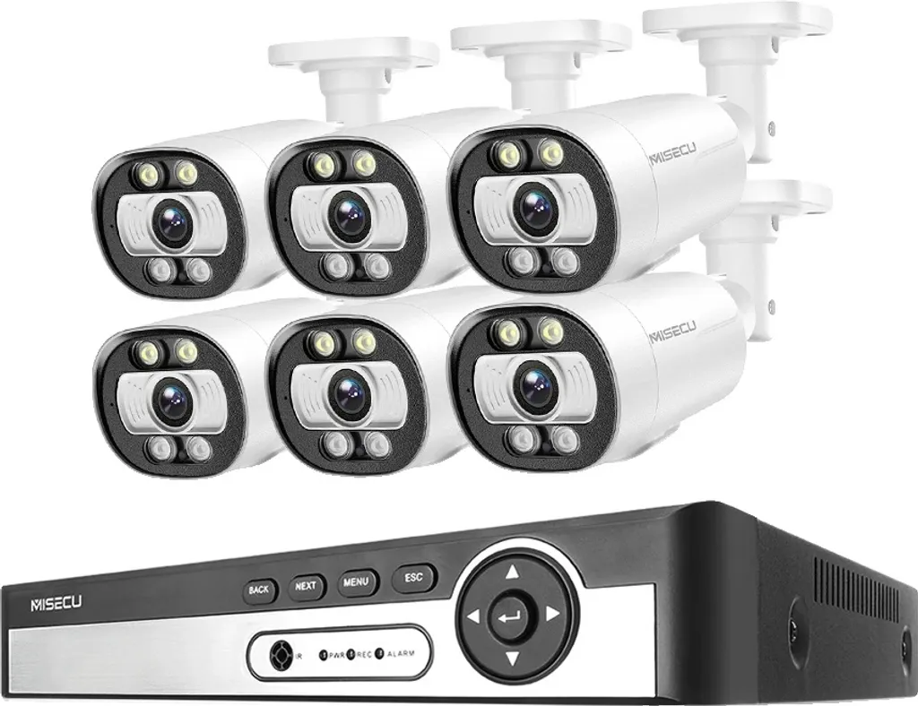 Système de Vidéosurveillance NVR 8CH 4K avec 6 Caméras IP 5MP Vision Nocturne