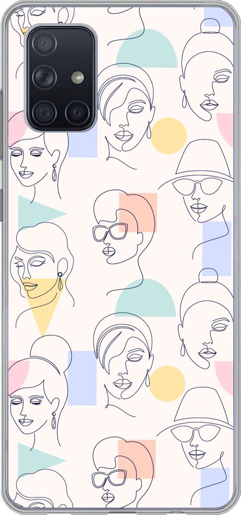 MuchoWow Handyhülle Schutzhülle Hülle für Telefoonhoesje Samsung Galaxy A51 5G Mädchen - Frauen - Muster - Pastell - Mädchen - Kinder - Kin...