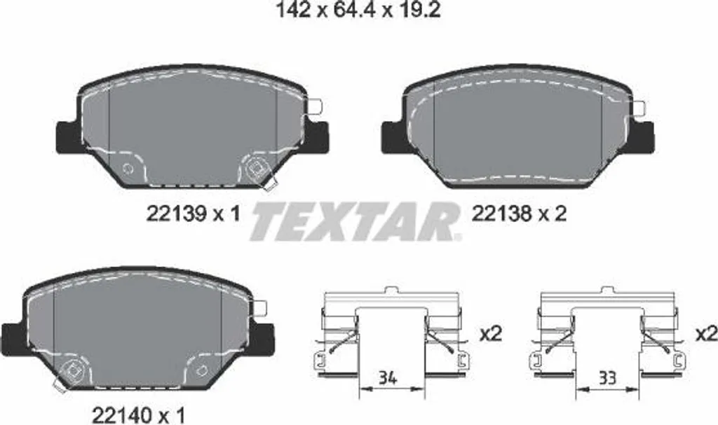 Sécurité de Freinage pour Insignia : Plaquettes TEXTAR 2213901 Qualité OE